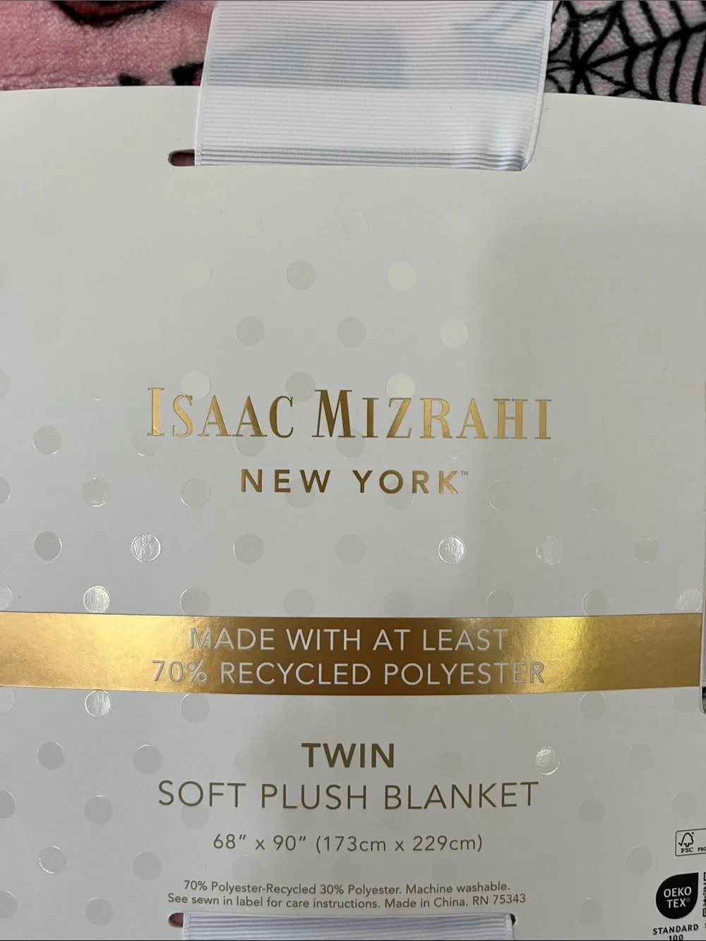 Isaac Mizrahi Pink Halloween Treats Plush Throw Blanket